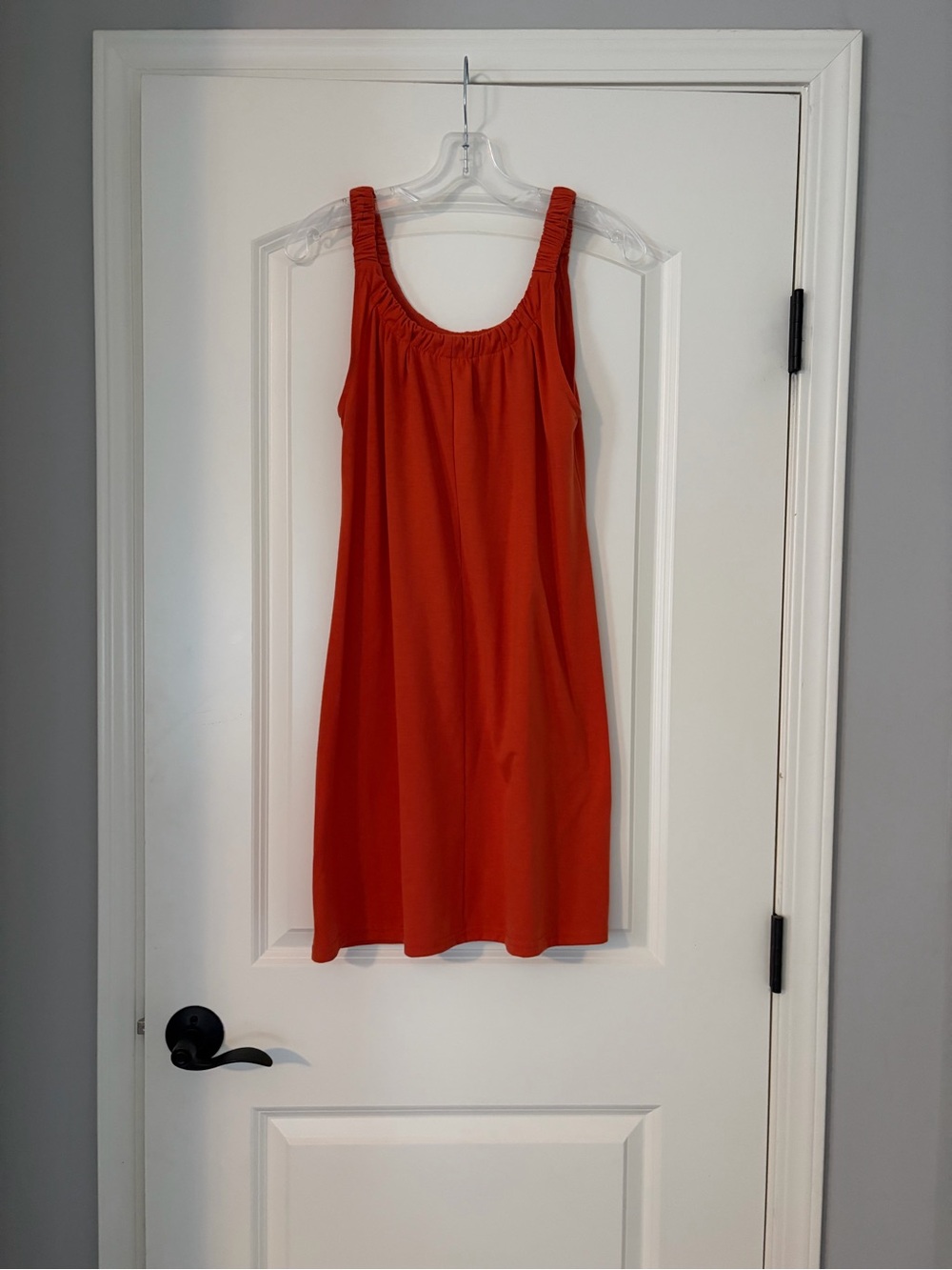 Scoop-Neck Sleeveless Orange Summer Dress